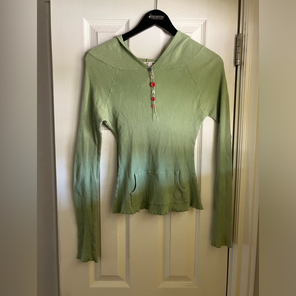 Y2K 2005 Jessica Simpson Drincy Princy Hooded Henley Longsleeve shirt
